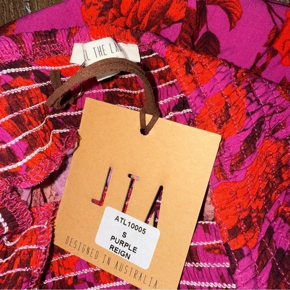 Abel The Label Halter Top Maxi Dress Women S Floral Backless Cut Out Smocked Red - Picture 8 of 10